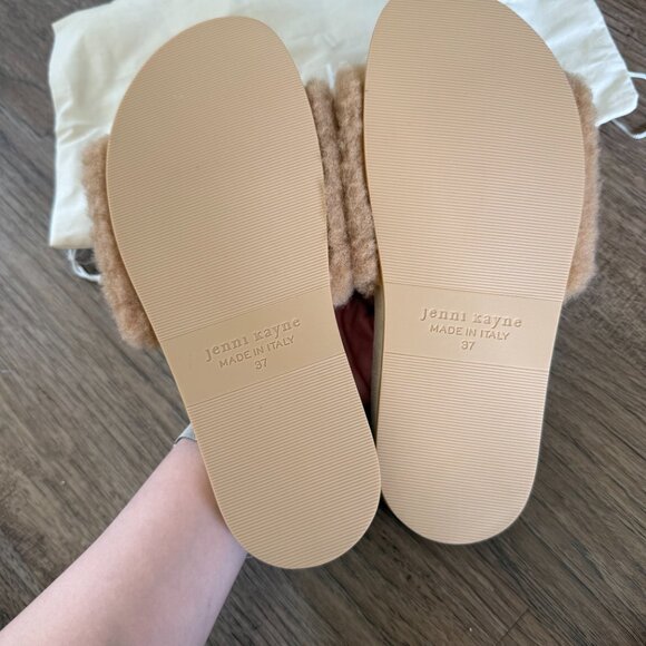 NEW Jenni Kayne Shearling Slide Sandals In Natural 37 / US 7 - Picture 5 of 5